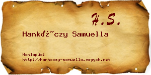 Hankóczy Samuella névjegykártya